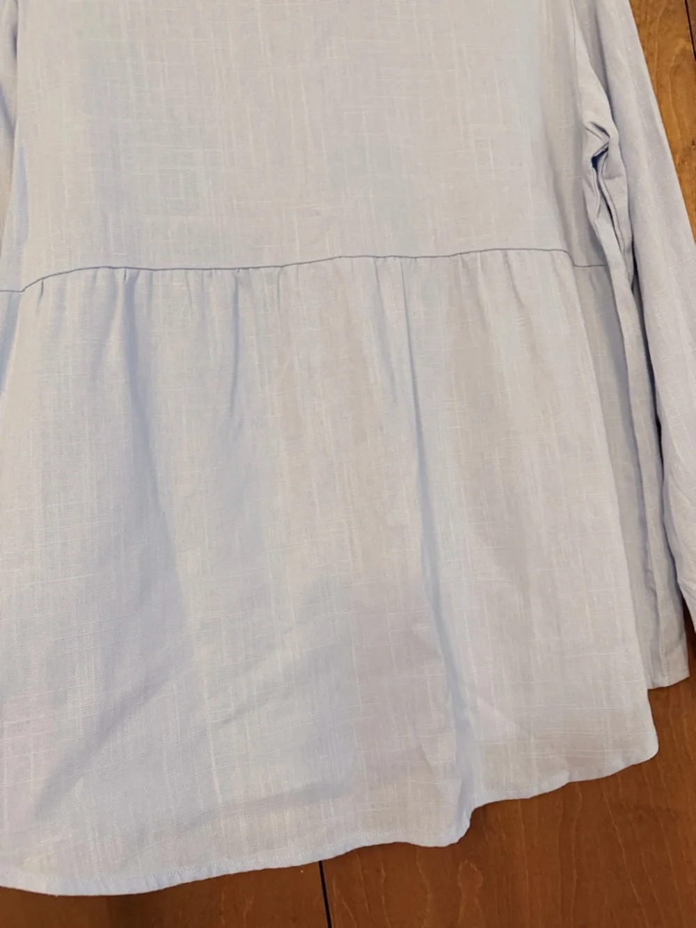 Light Blue Button-Up Collared Shirt - Picture 3 of 7